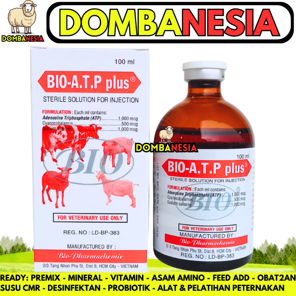 BIO ATP PLUS 100ML - Vitamin Hewan Penguat Otot Tingkatkan Daya Tahan Tubuh Ternak Sakit Kelelahan