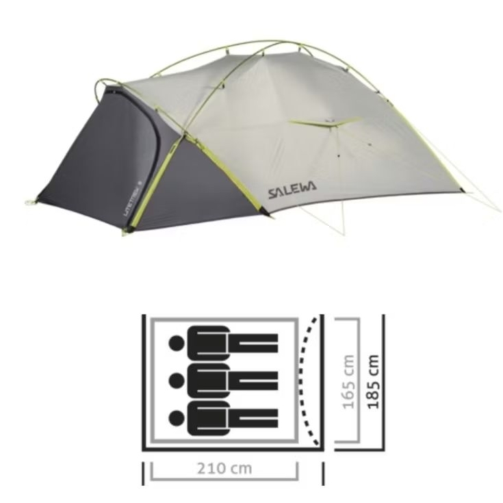 TENDA CAMPING SALEWA LITETREK 3 TENT LIGTGREY/CACTUS