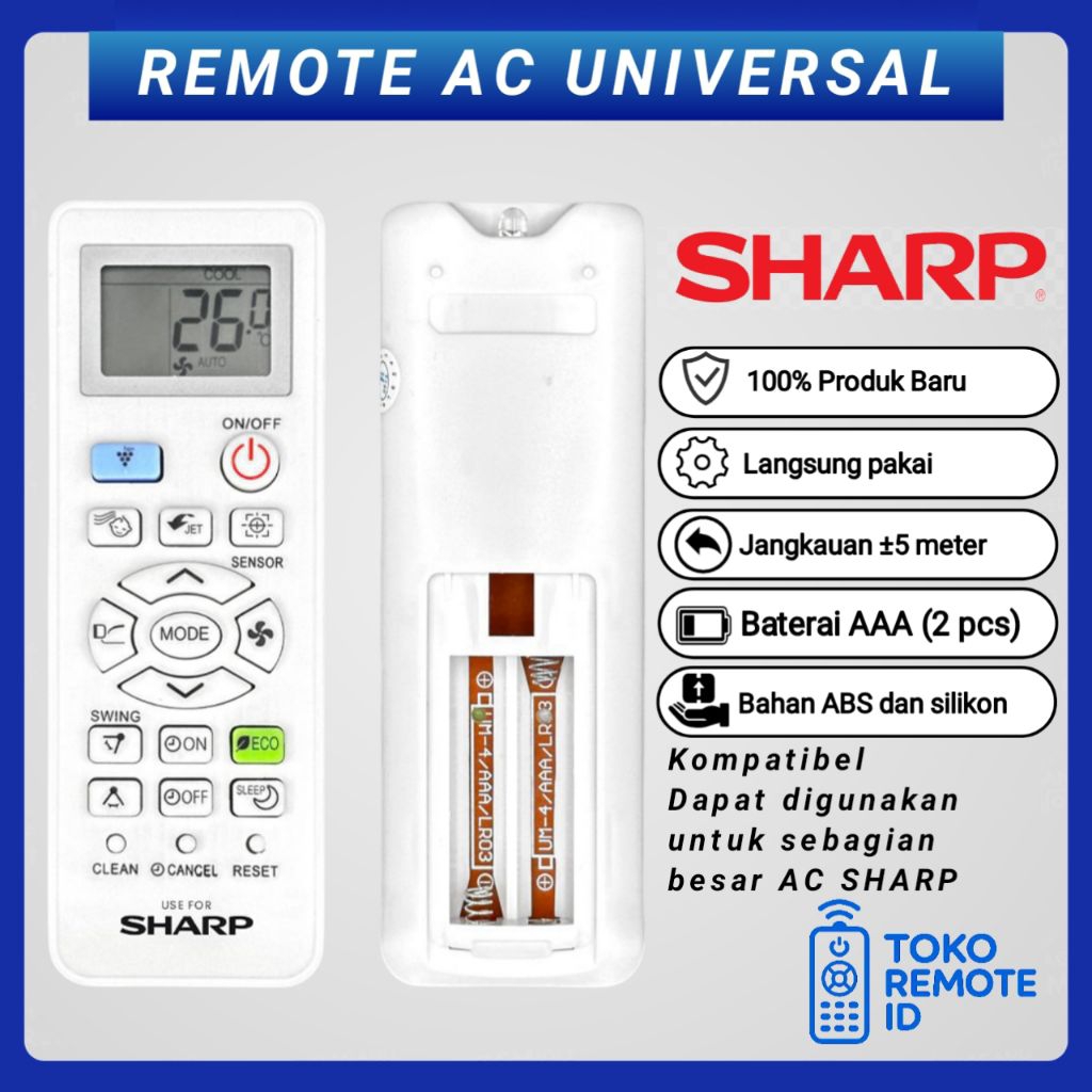 Remot Remote AC Sharp lon Plasmacluster Standard / Inverter Multi Universal
