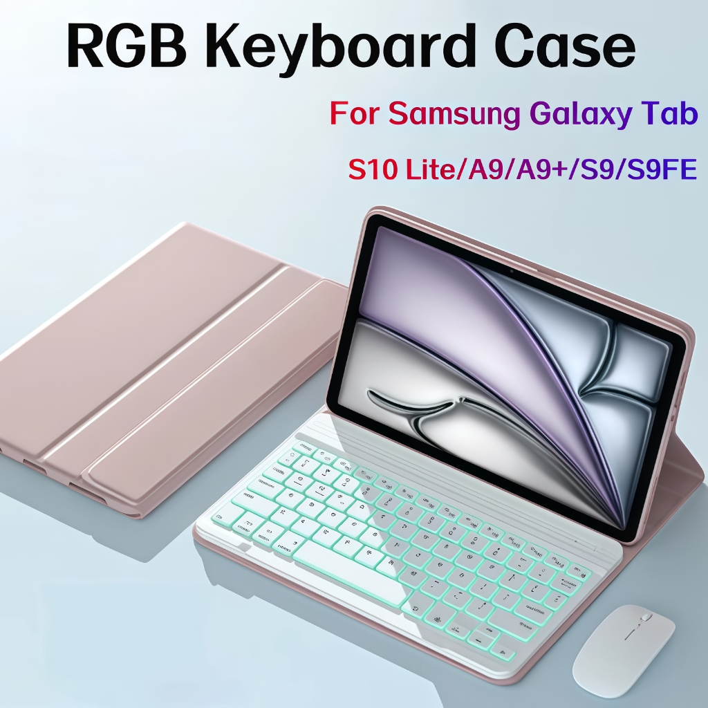 Magnetic RGB Keyboard Case for Samsung Tab S10 Lite 2025 A11+ A9+ S9 FE S10FE S6 Lite With LED Backl
