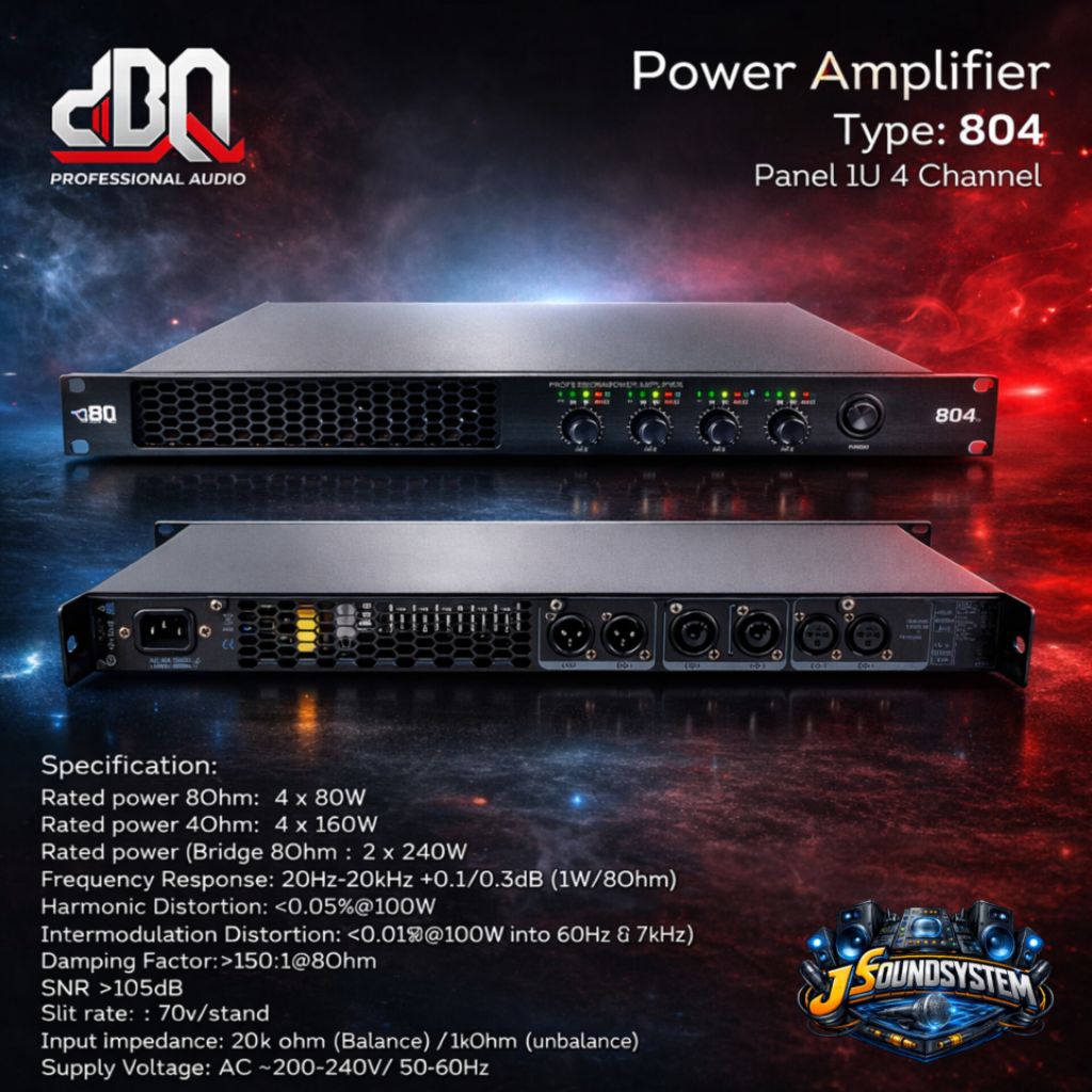 POWER AMPLIFIER DBQ / DBQ - 804 / POWER 4 CHANNELS