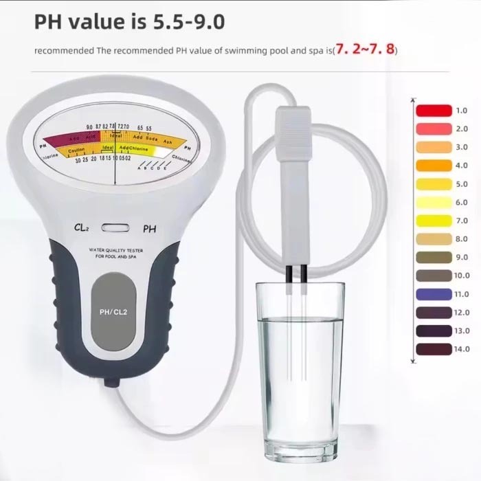 Meter Portable PH Tester CL Meter Air Kolam Renang / Ph Meter Kolam Renang