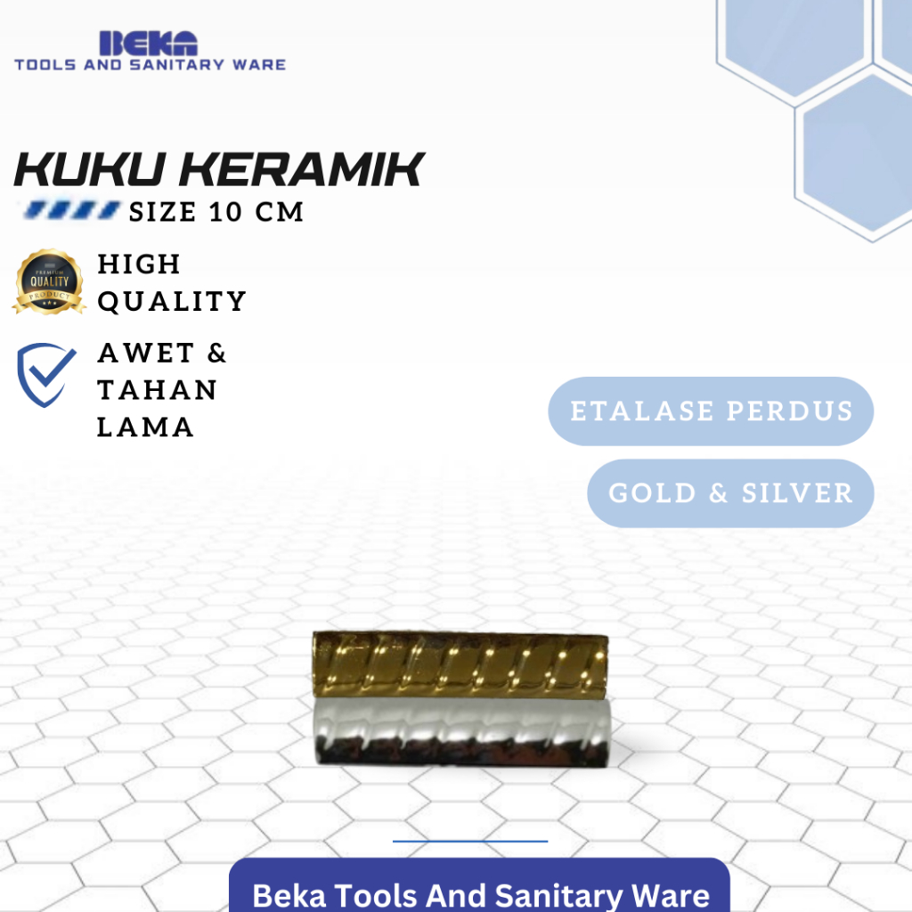 Kuku Keramik/Kuku Macan/BONBON Ukuran 10 cm Perdus Gold & Silver