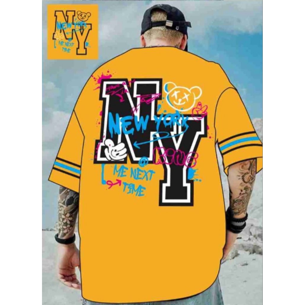 Kaos Distro Semi Oversize Dewasa NY / Kaos Baju Semi Oversize Pria dan Wanita NY / Atasan Kaos Semi 