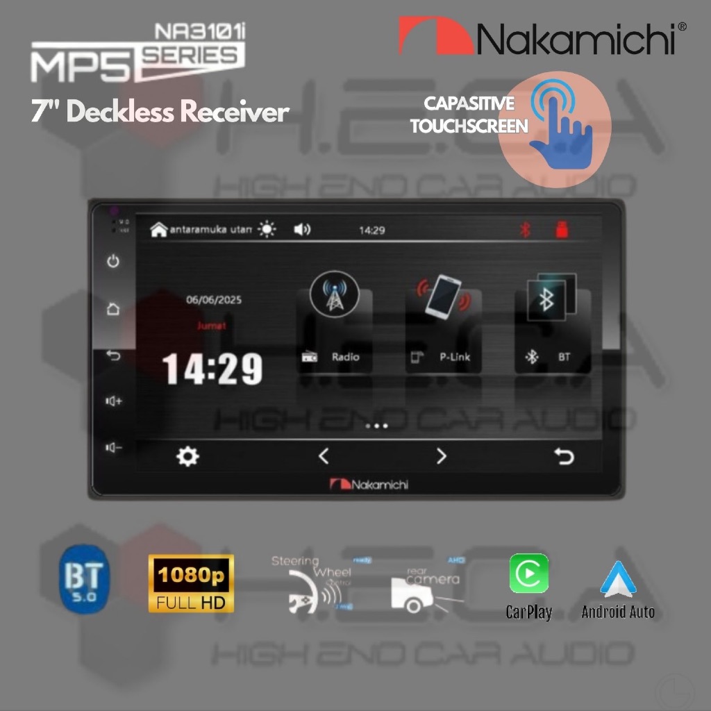 Deckless NAKAMICHI 7” inch Apple Carplay & Android Auto Head Unit Tape Mobil
