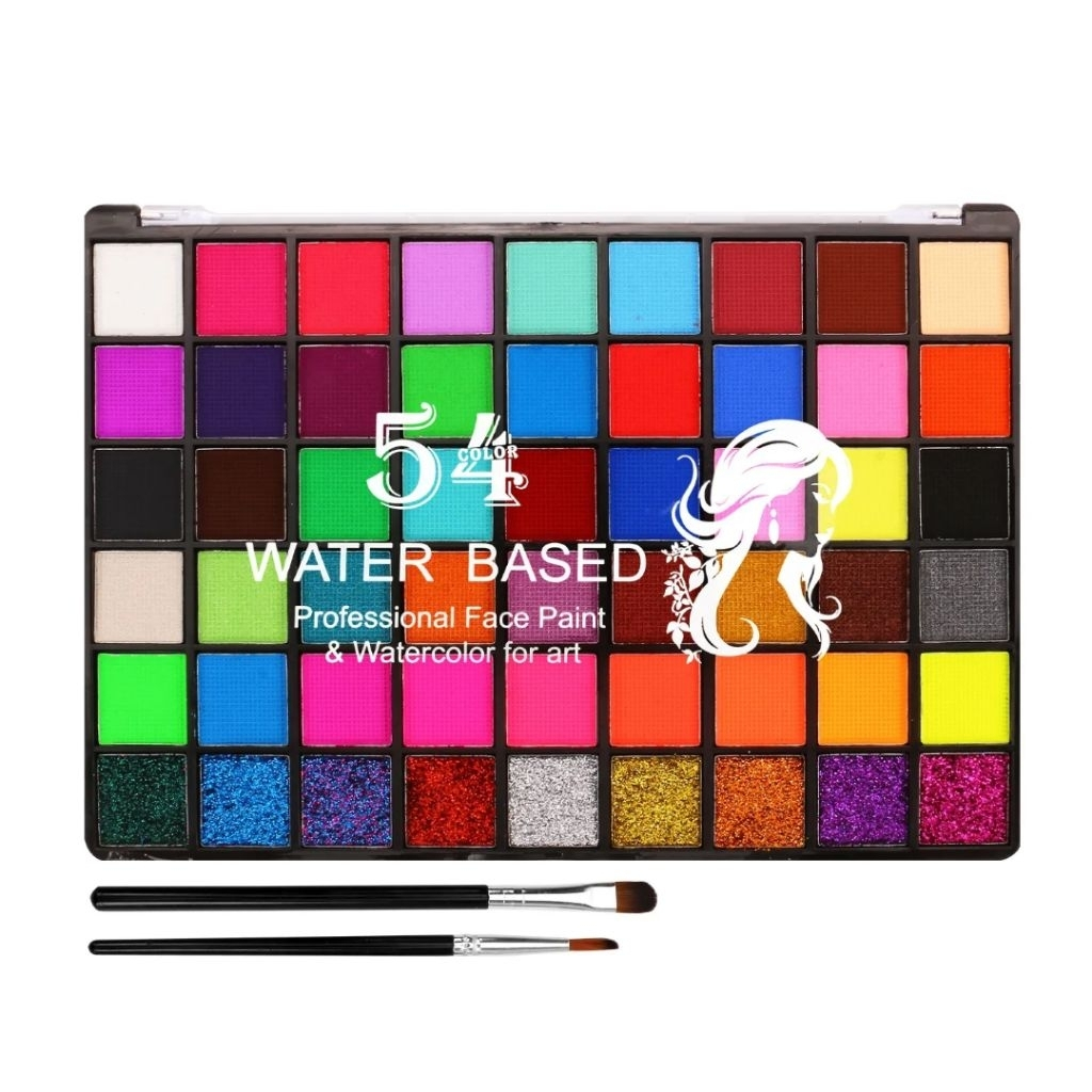 Face Paint 54 Warna Water Based Cat Wajah Tubuh Cosplay Halloween Body Painting Makeup Festival