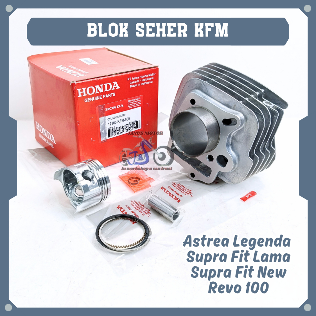 Blok Seher Set Honda KFM Block Piston Astrea Legenda Supra Fit Lama Supra Fit New Revo100 Silinder B