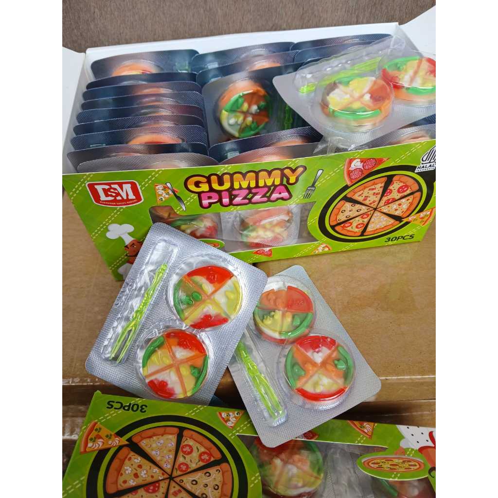 PERMEN LUNAK PIZZA mini isi 30 pcs per box