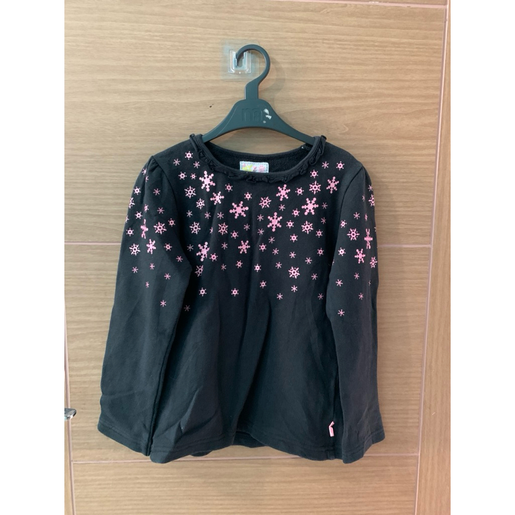 8-12 (Y) Atasan Kaos Tebal Oshkosh B’Gosh Hitam Salju Anak Perempuan