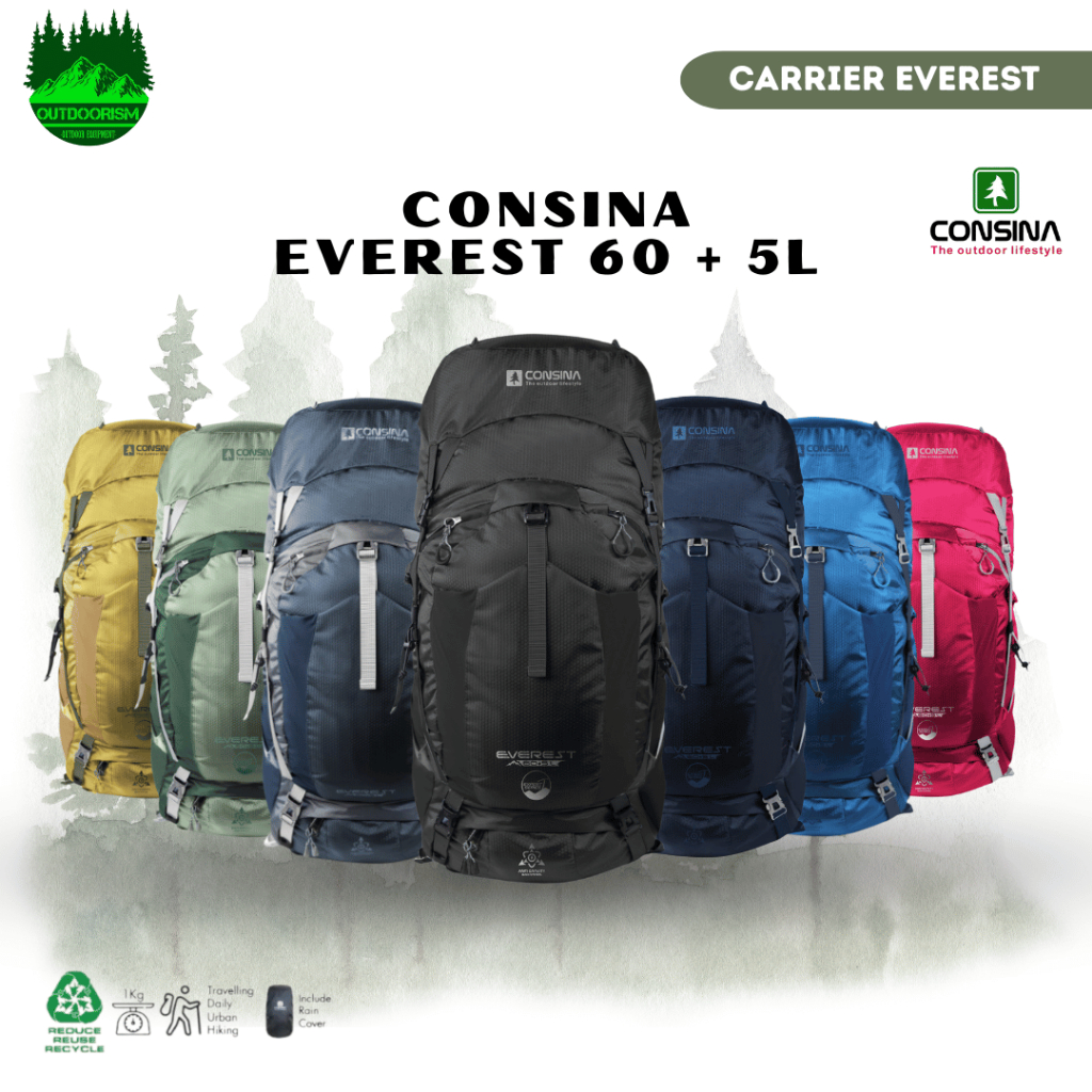 CONSINA EVEREST 60+5L EXPERT SERIES RANSEL GUNUNG EVEREST UPGRADED 2025 | CONSINA EVEREST RANSEL GUN