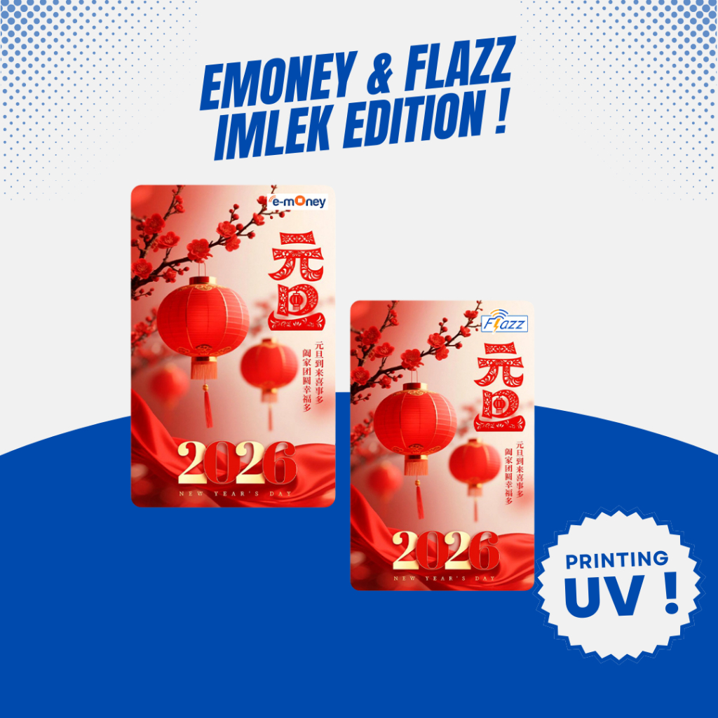Kartu Emoney Chinese New Year Edisi Lampion Imlek 2026 Kartu Flazz - Etoll Mandiri BCA Gen 2 Support