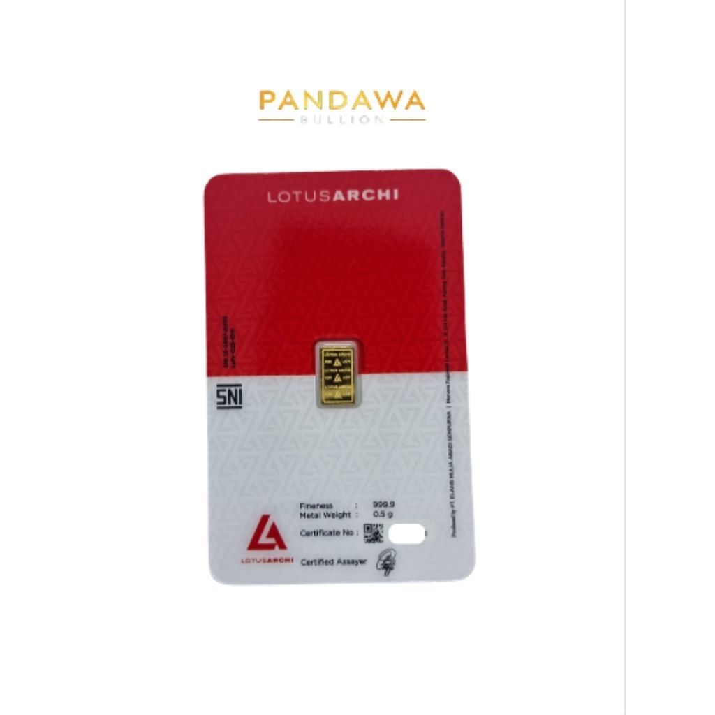 Logam Mulia Emas Gold Lotus Archi Merah Putih 0.5 Gram