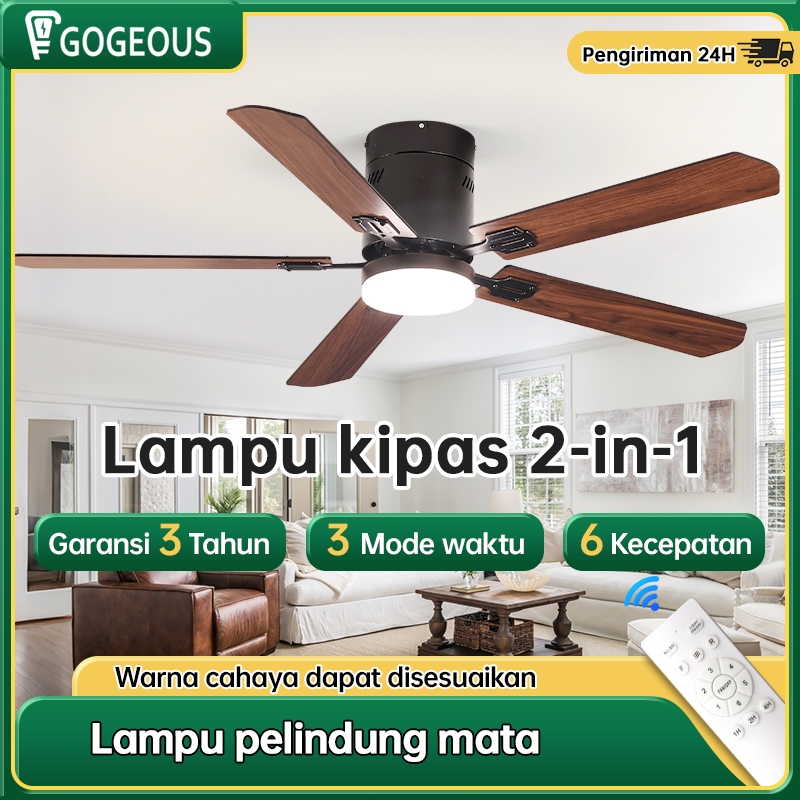 GOGEOUS 52 inci kipas angin gantung besar Gaya Nordik sederhana kipas lampu gantung plafon remote