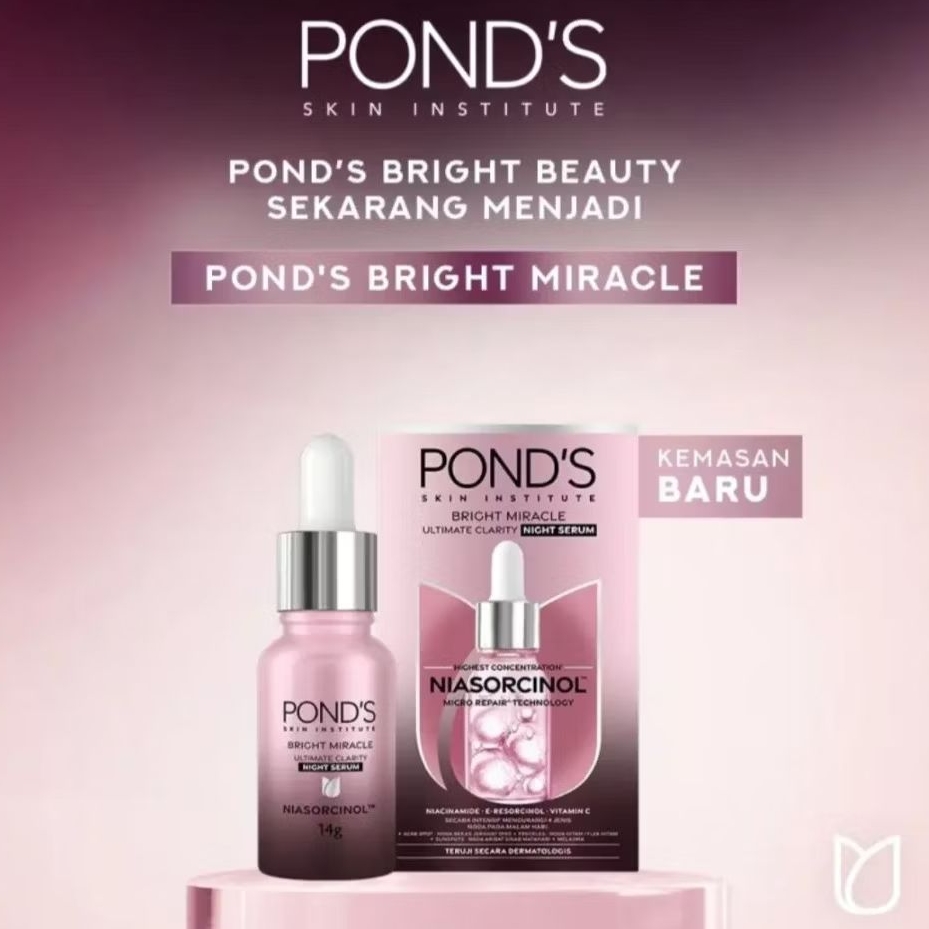 Pond's Bright Miracle Serum Wajah Malam Niasorcinol 14 g Ponds Ultimate Clarity Night Face Serum 14g