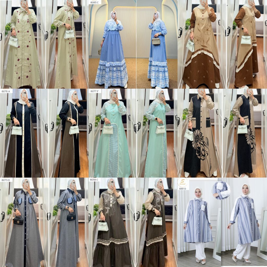 Gamis & Long Tunik Syaina By Semut Ori Terbaru (Ready)