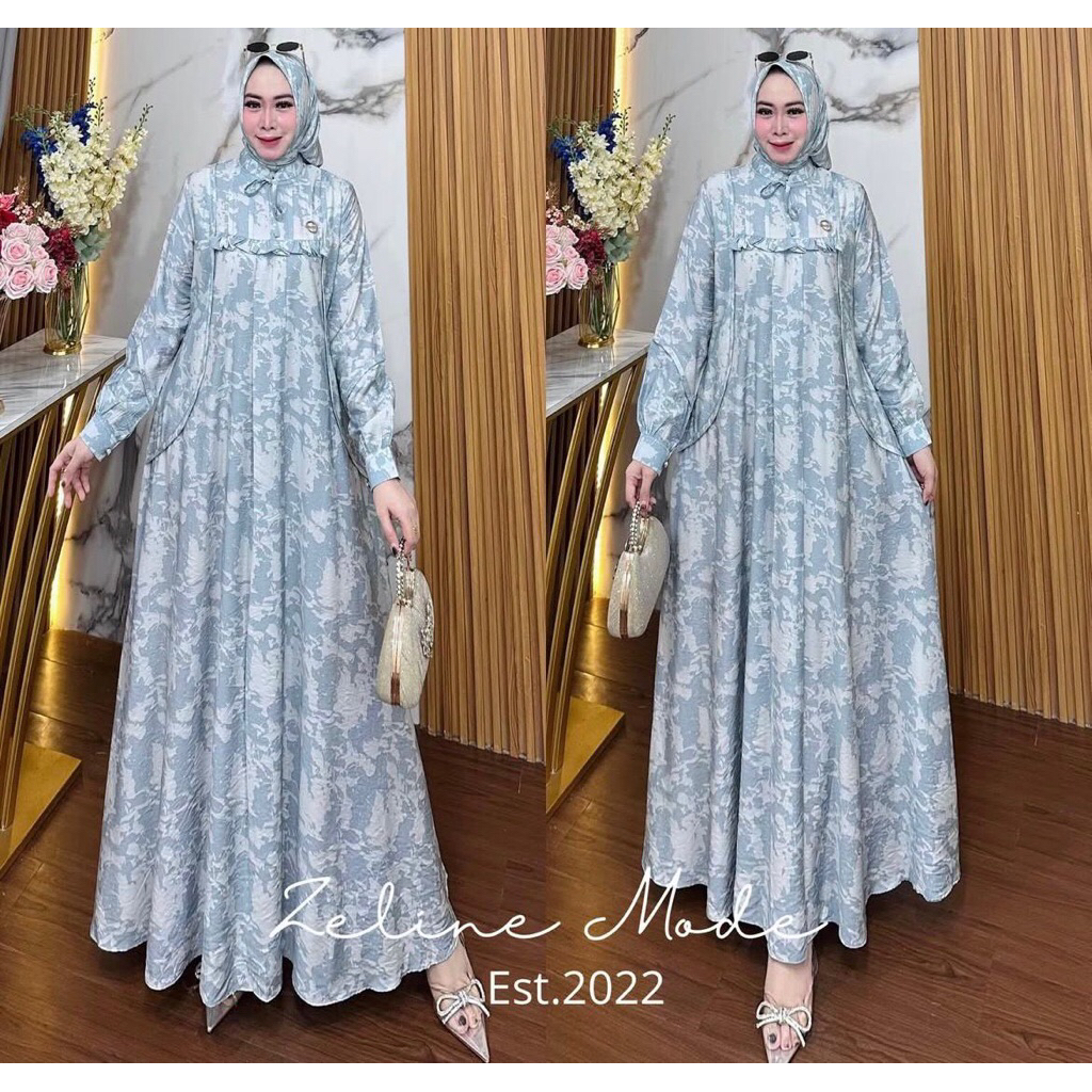 Dress gamis zeline mode all size fit to XL (boleh nego)