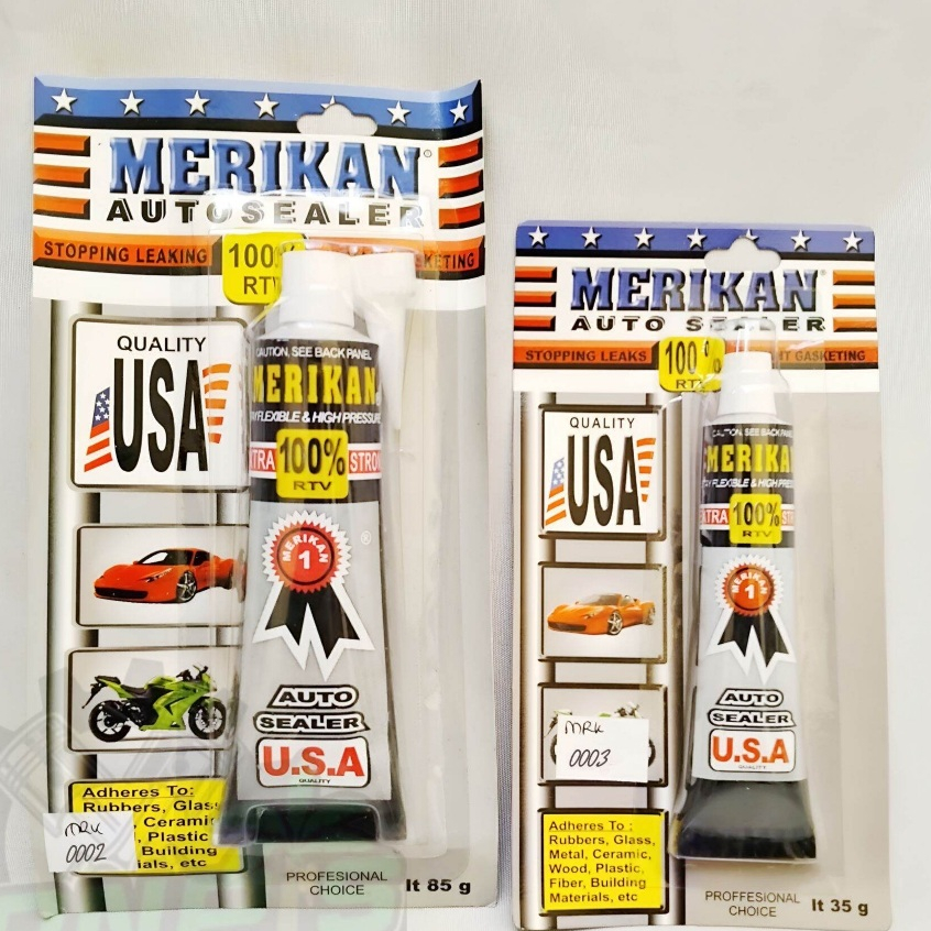 AUTO SEALER BLACK MERIKAN 100% RTV USA QUALITY 85 GRAM LEM HITAM BESAR