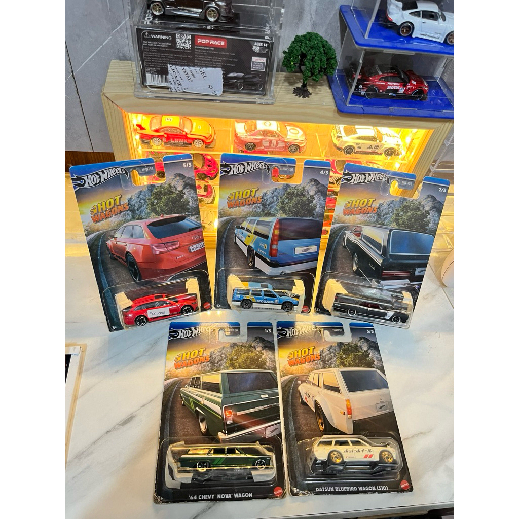 1set (isi 5 ) mainan hotwheels hot wagons Series  1. 17 audi rs 6 avant 2. ⁠volvo 850 estate 3. ⁠cus