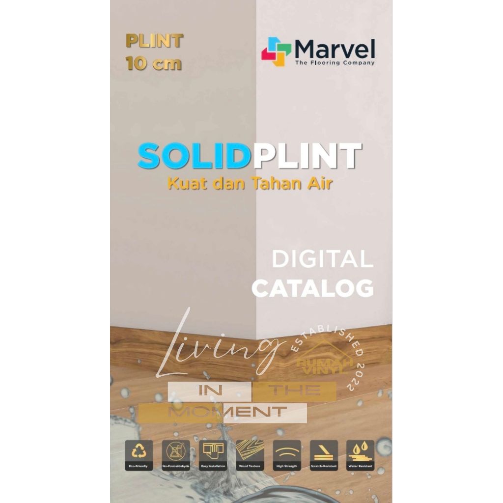 LIS MARVEL PLINT SOLID PVC PREMIUM 10CM | LIS SKIRTING FULL PVC PADAT 10CM