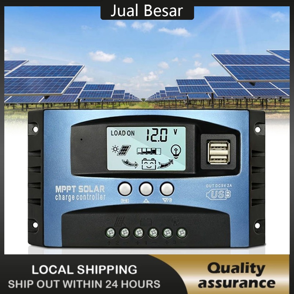 Solar Charger Controller MPPT 50A 12V 24V Panel Surya Solar Charger Controller LCD Display