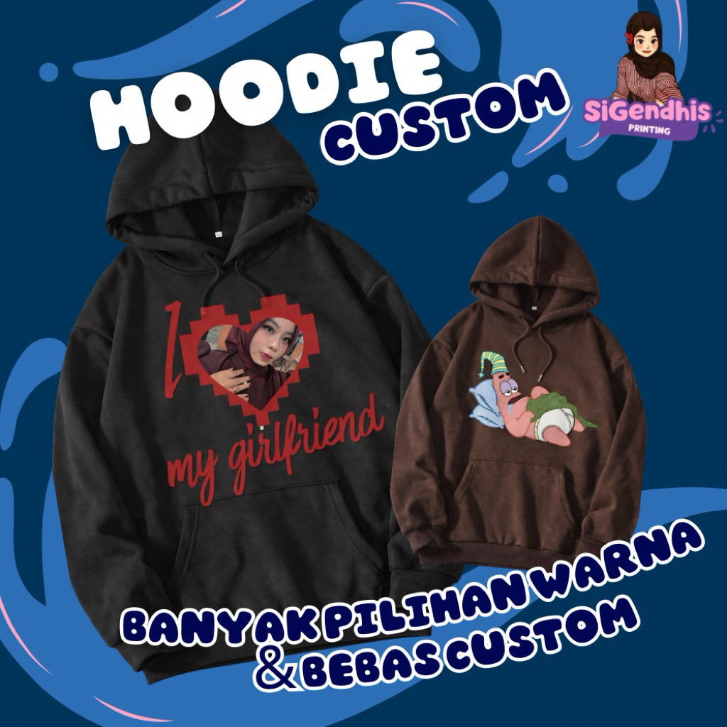 HOODIE CUSTOM OVERSIZE UNISEX / HOODIE TEBAL FLECEE LEMBUT / HOODIE CUSTOM - SIGENDHIS