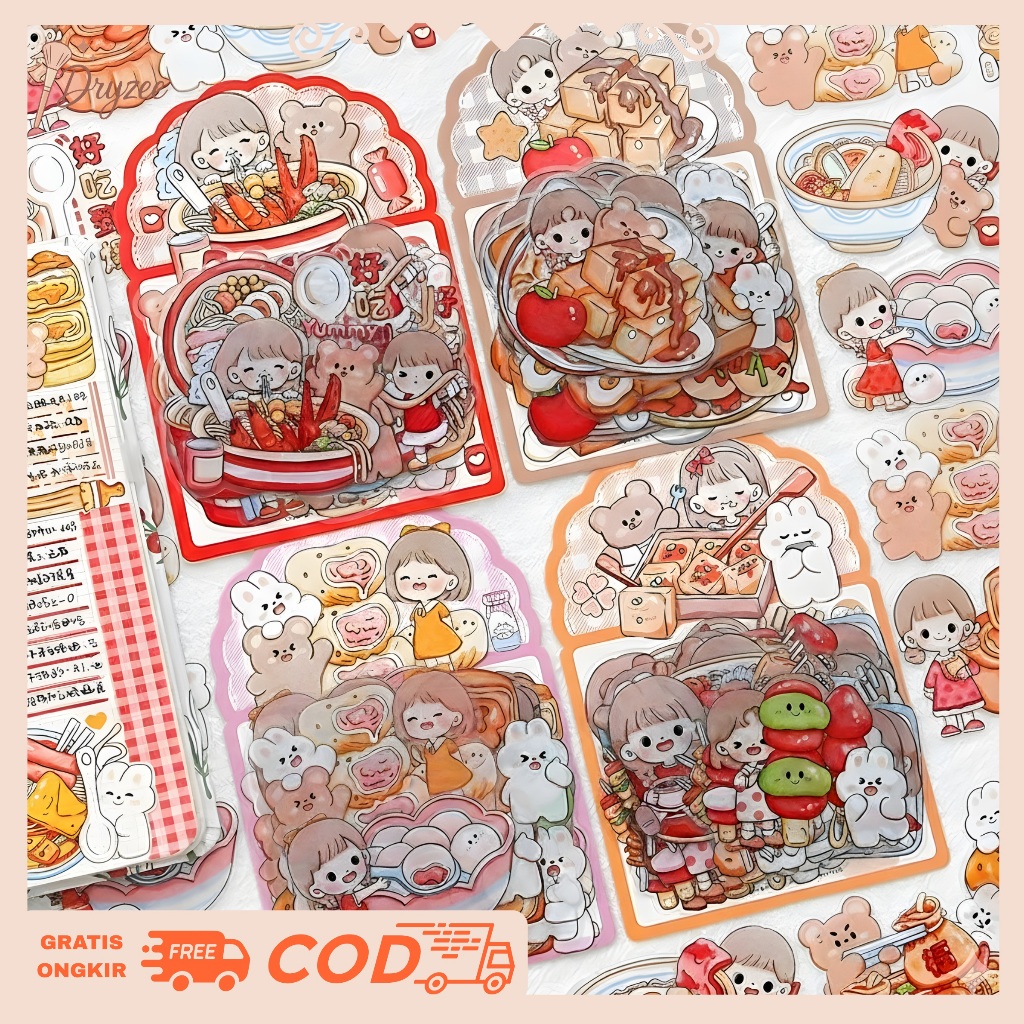 1 Pack Isi 40 Pcs Stiker Deco Botol Sticker Aesthetic Telado Boba Stiker Waterproof Tahan Air DIY