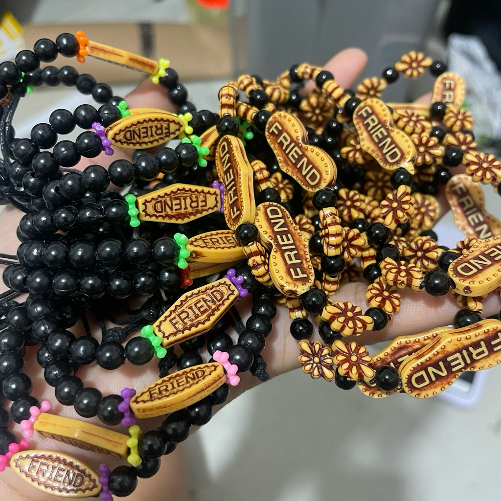 12 Pcs Gelang Mote Tali Hitam Gelang Persahabatan Aksesoris Gelang Anak-anak