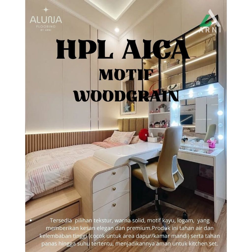 HPL AICA MOTIF WOODGRAM  | INTERIOR FURNITURE | DEKORASI INTERIOR | HPL BEERBAGAI MOTIF WOODGRAM |