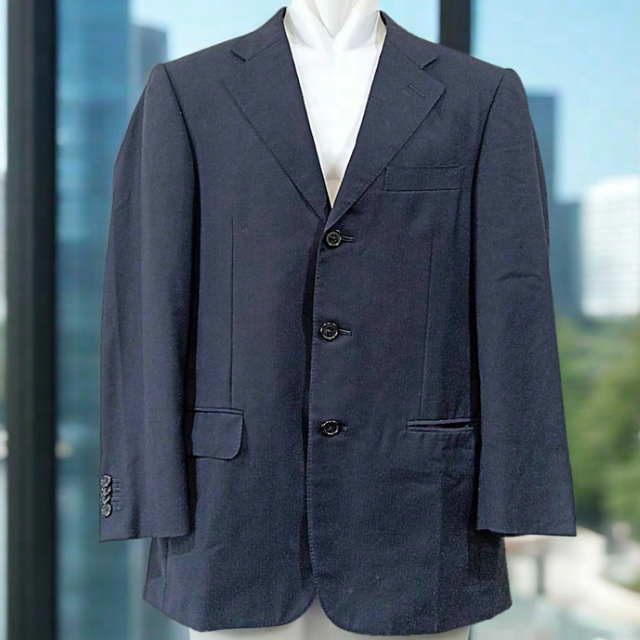 Baju Jas Ermenegildo Zegna Traveller Wool Single Breasted Three Button Suit Blazer Pakaian Bisnis