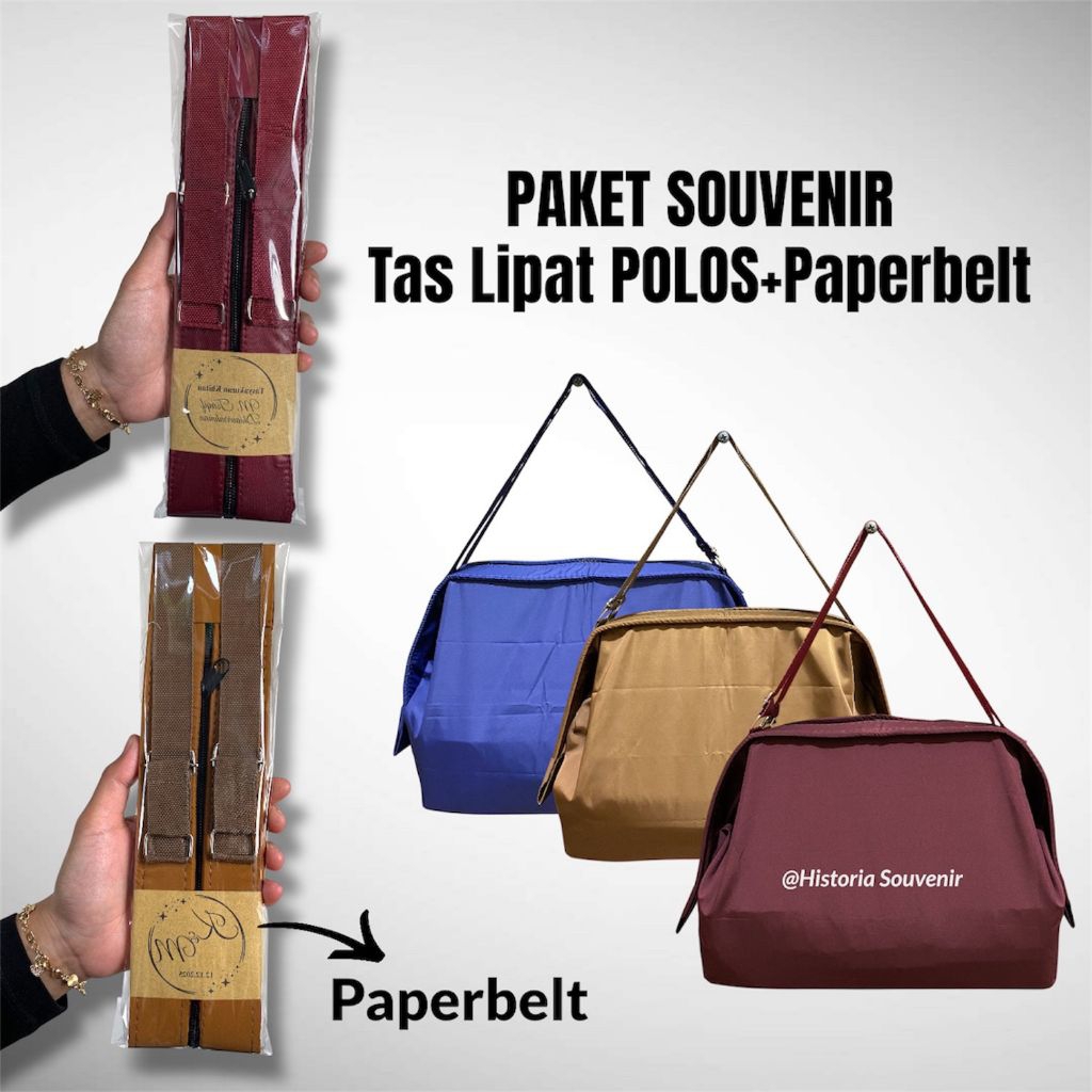 Historia Souvenir Paket Tas Lipat Polos Dengan Packaging Paperbelt Cendramata Pernikahan Wedding Khi
