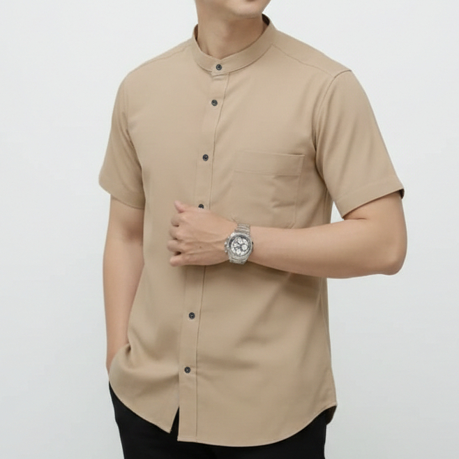 Qaireen Atasan Baju Koko Muslim Pria ATHA504  MS Lengan pendek