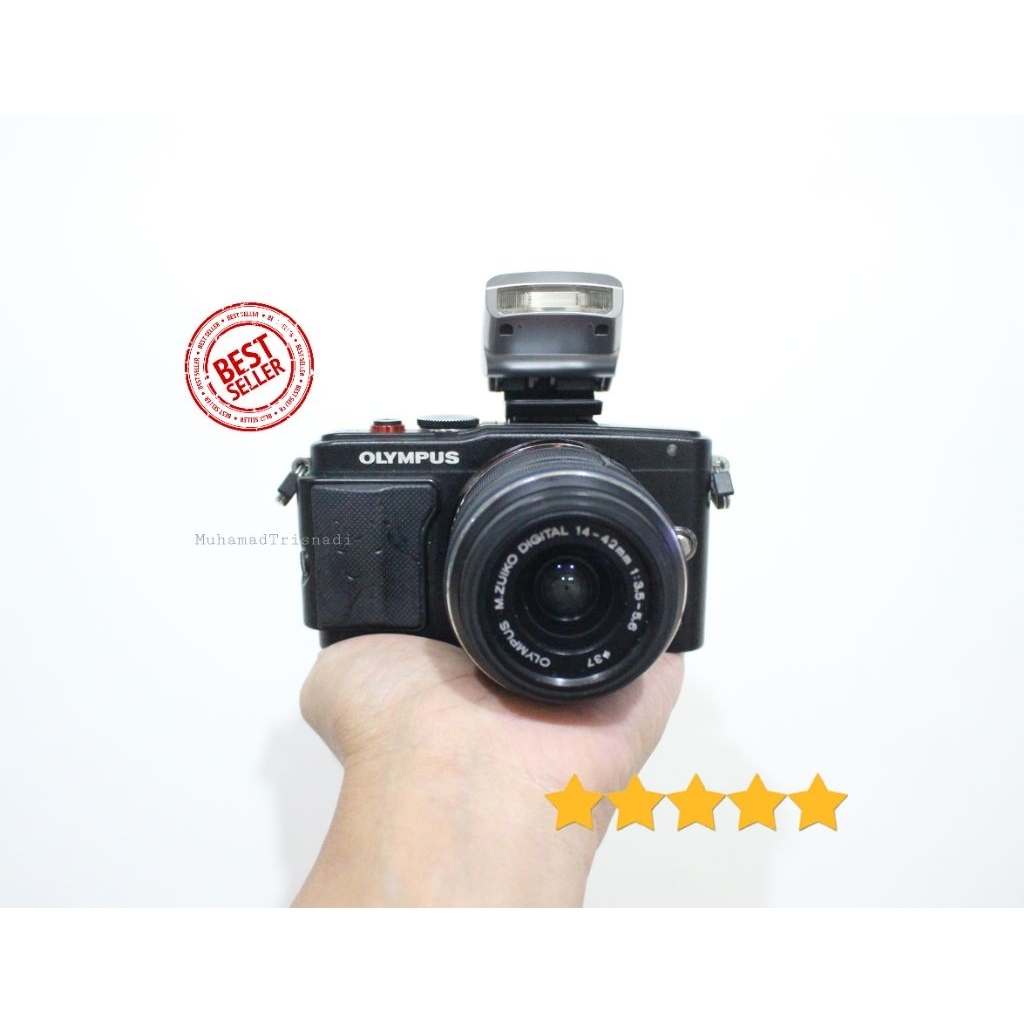 Camera Kamera Mirrorless Olympus EPL6 Lensa 14-42mm F3.5-5.6 FullHD Video 16MP Hitam Murah