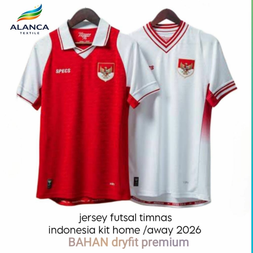 Jersey futsal timnas Indonesia home /away 2026 bahan premium