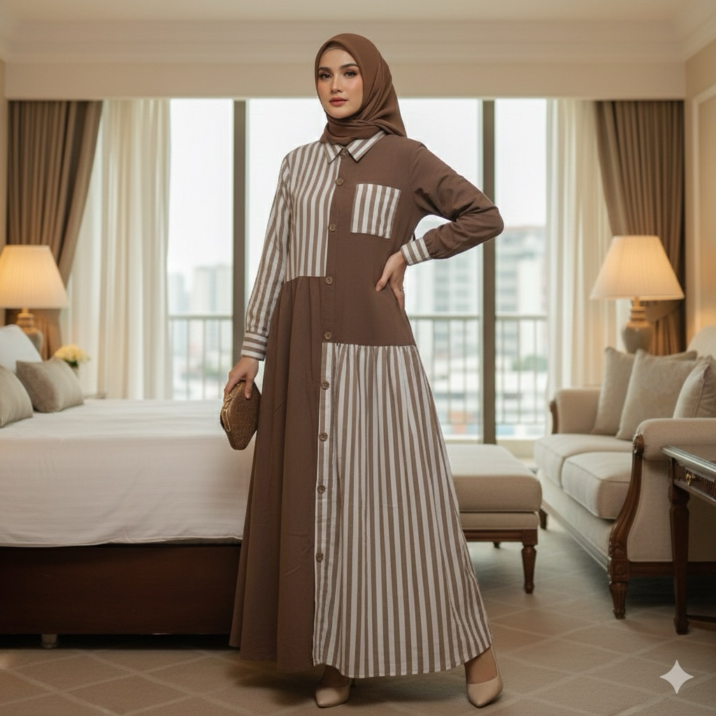 Harumi Gamis Maxy  | Gamis Dress Dns Kombi | Premium Original by Dns.Daily