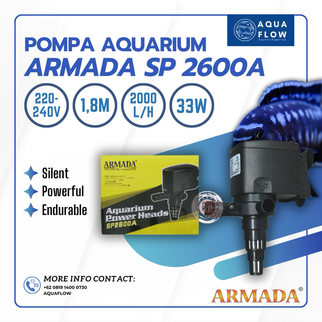 Pompa Aquarium Armada Sp 2600A 2000L/H 33W / Pompa Kolam / Pompa Aquarium