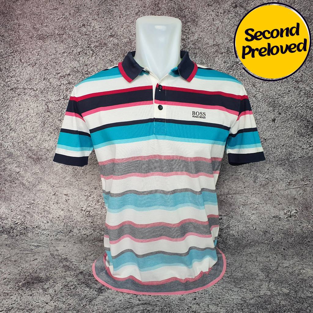 Baju Kaos Polo HUGO BOSS - Size S sd M / Lebar 52 cm - Original - Second