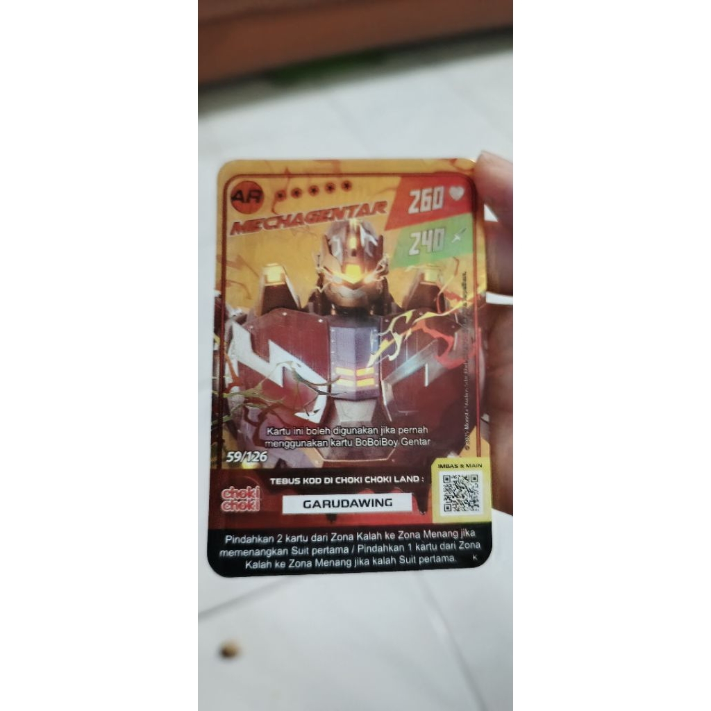 Kartu Boboiboy mechagentar AR ORIGINAL