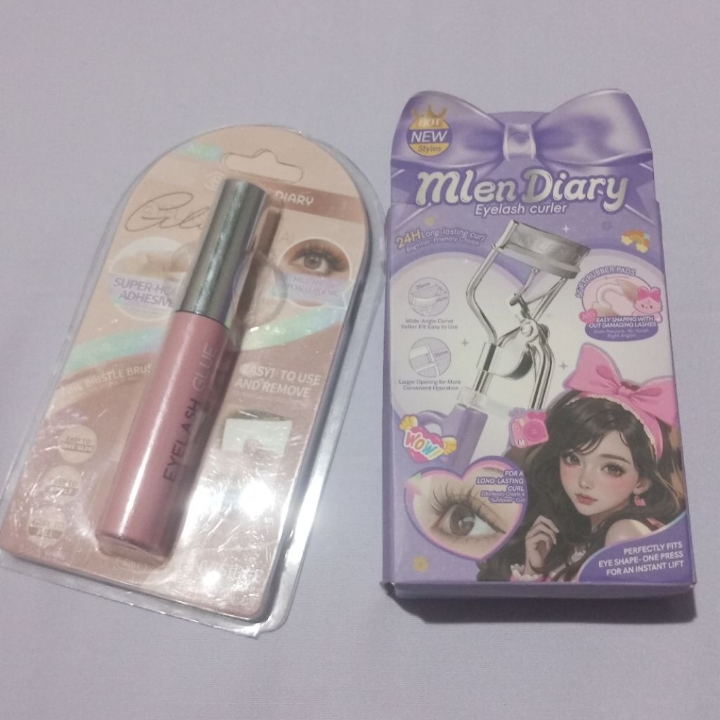 (NEW& PRELOVED) Mlen Diary- Eyelash Glue, Eyelash Curler