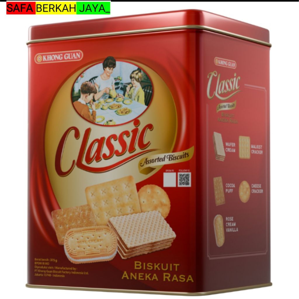 Khong Guan Classic Assorted Biskuit Kaleng375g/biskuit kaleng lebaran