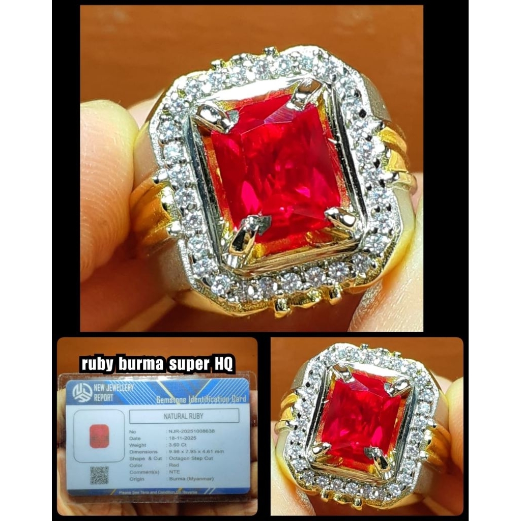 batu permata Ruby Burma asli colour pigeon blod ya