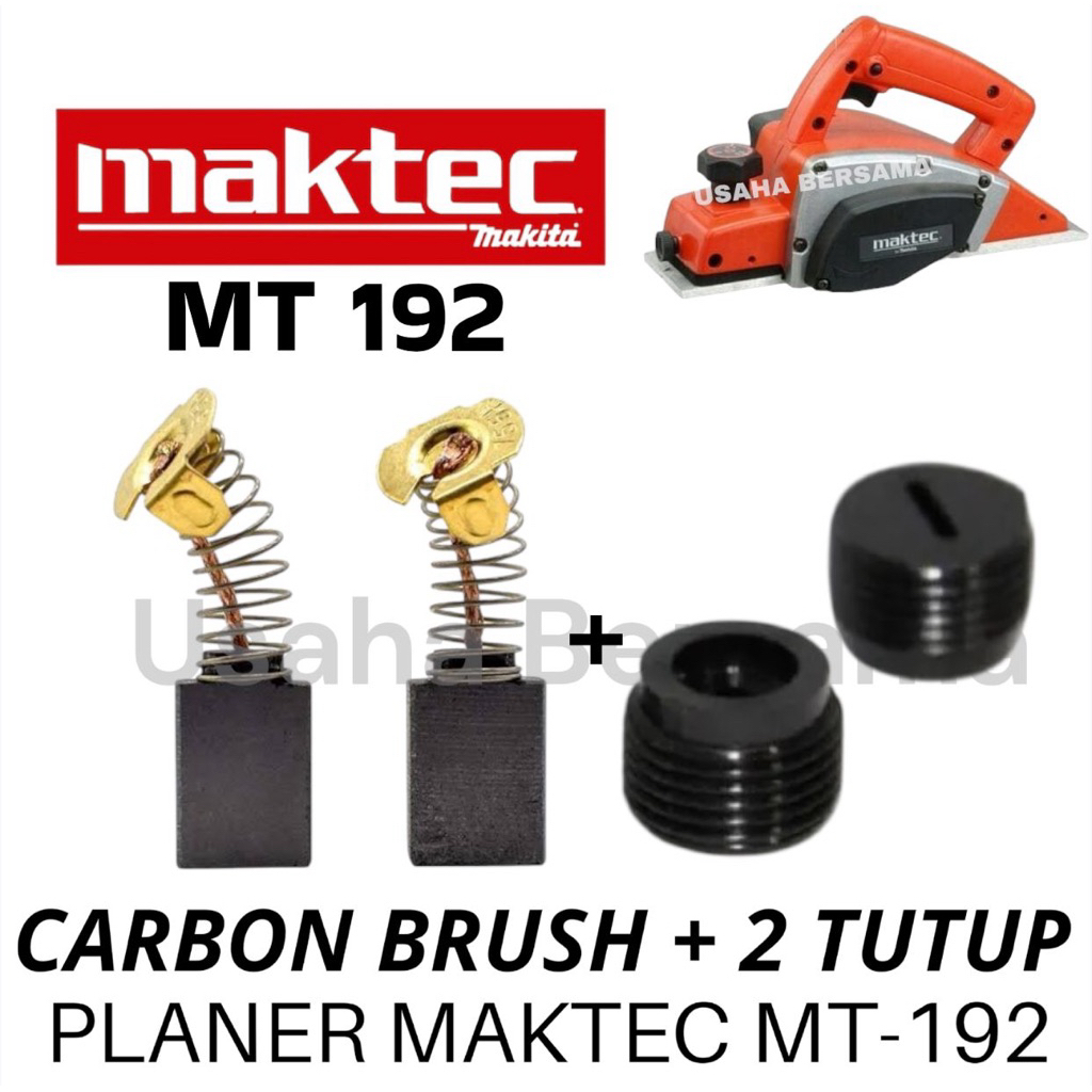 CARBON BRUSH + 2 TUTUP MT 192 MAKTEC PLANER ARANG BROSTEL PLANER MAKTEC DAN 2 TUTUP CB