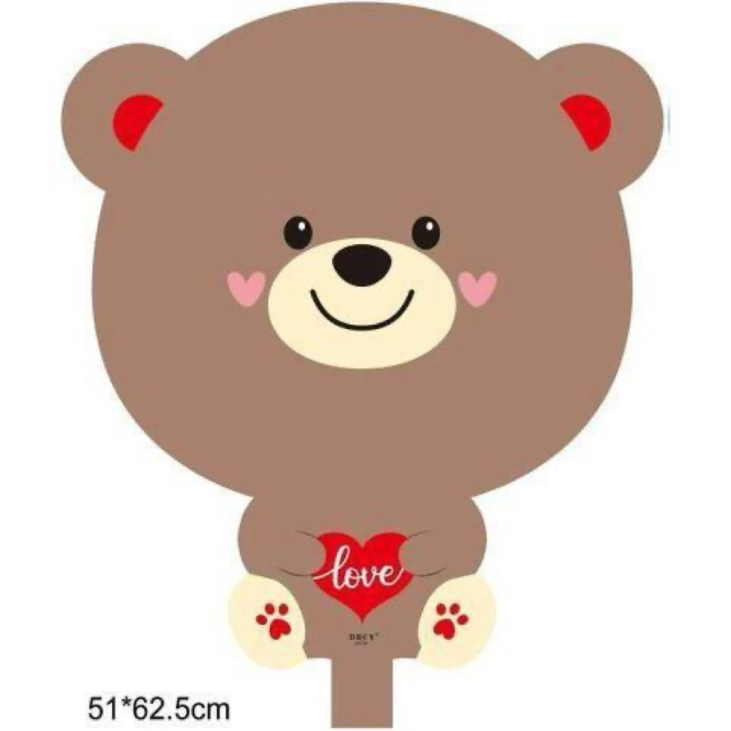 New Balon Foil / Balon Gas Bear Love / Karakter Beruang Lucu