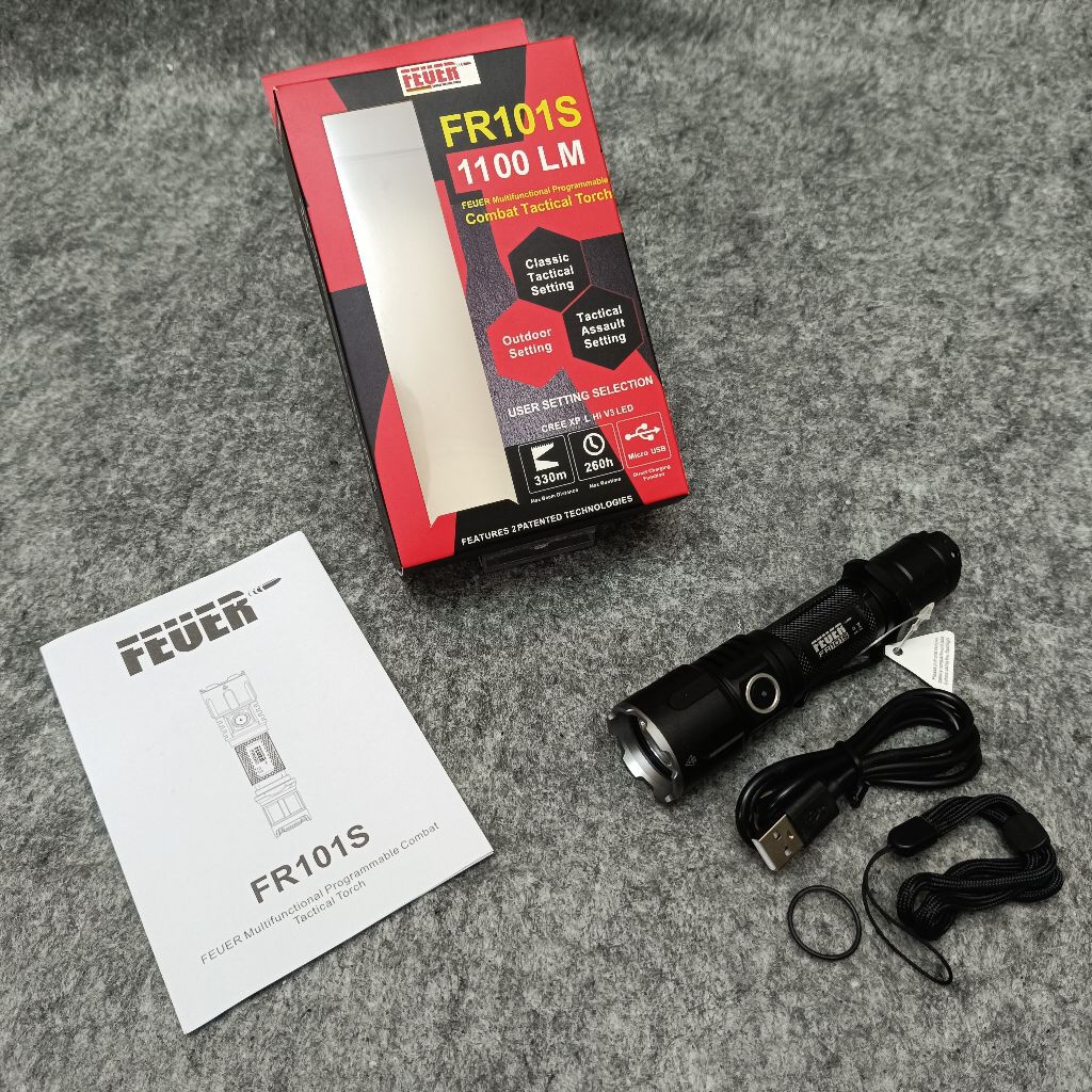 Senter Tactical FEUER FR101S 1100 LM / Senter Tactical Jatah POLRI / Senter FEUER FR101S 1100 LM