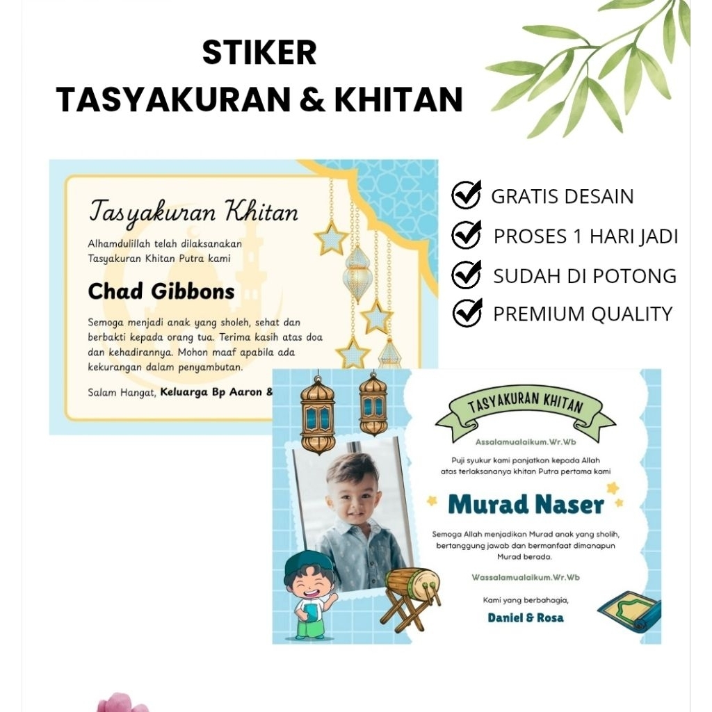 Cetak Stiker Tasyakuran Khitan | Stiker Khitan | Stiker Nasi Kotak | Stiker Box Nasi | Stiker Tasyak