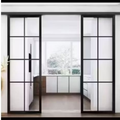 SET PINTU ALUMINIUM SLIDING/GESER DUA DAUN BISA CUSTOM