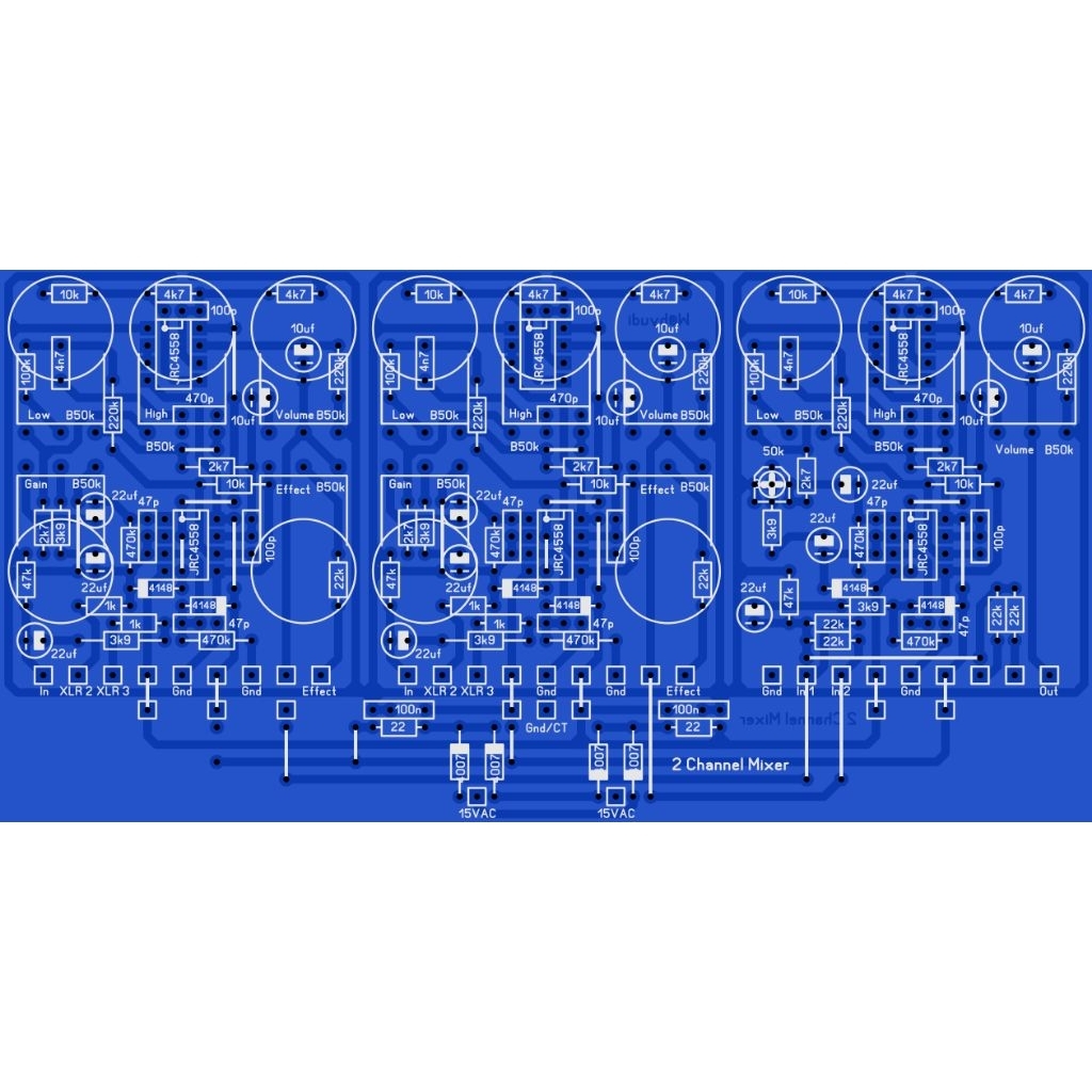 PCB MIXER 2 CHANNEL