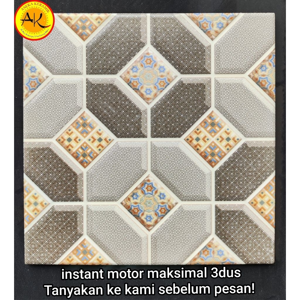 Keramik Lantai Kasar Kamar Mandi Teras Motif Timbul 25x25 Miami Grey