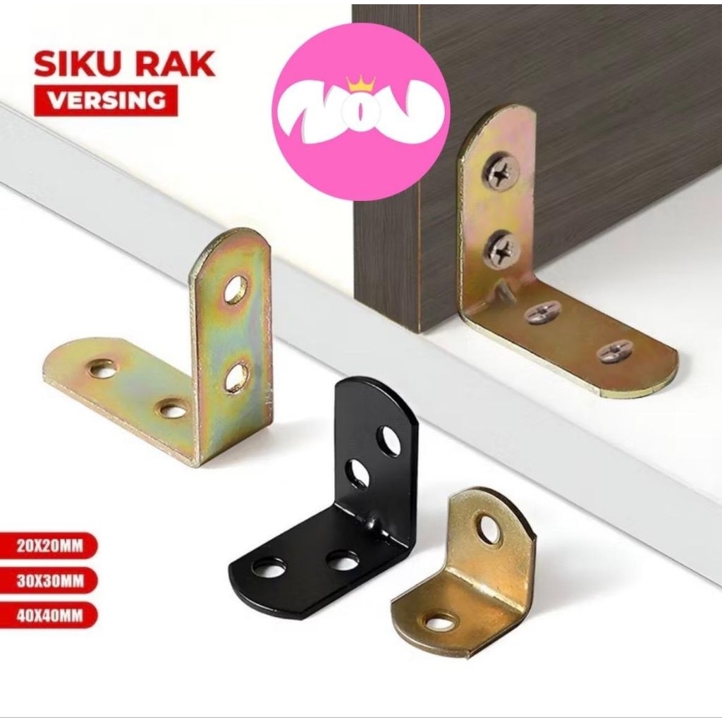 Siku Rak Plat Siku L Besi Stainless Bracket Siku Penyangga Rak Dinding / Siku L Penahan Ambalan Rak 