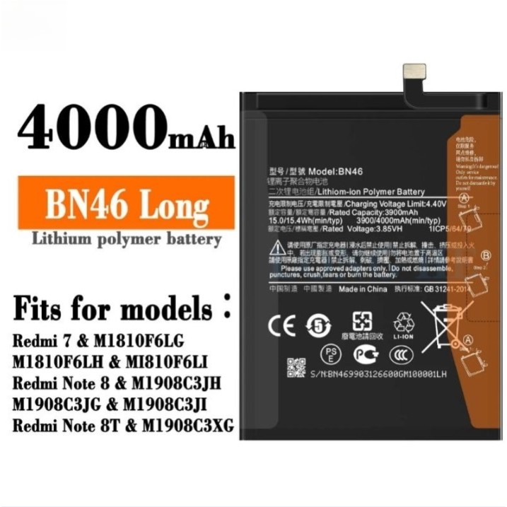 BN46 Battery Baterai Batre Redmi 7 Redmi Note 8 Baterai Batre Original