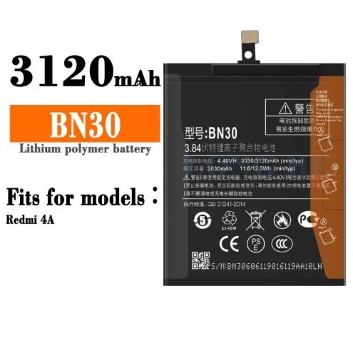 BN30 Baterai Batre Redmi 4A BN30 Batrei Battery Batrai Redmi 4a Original
